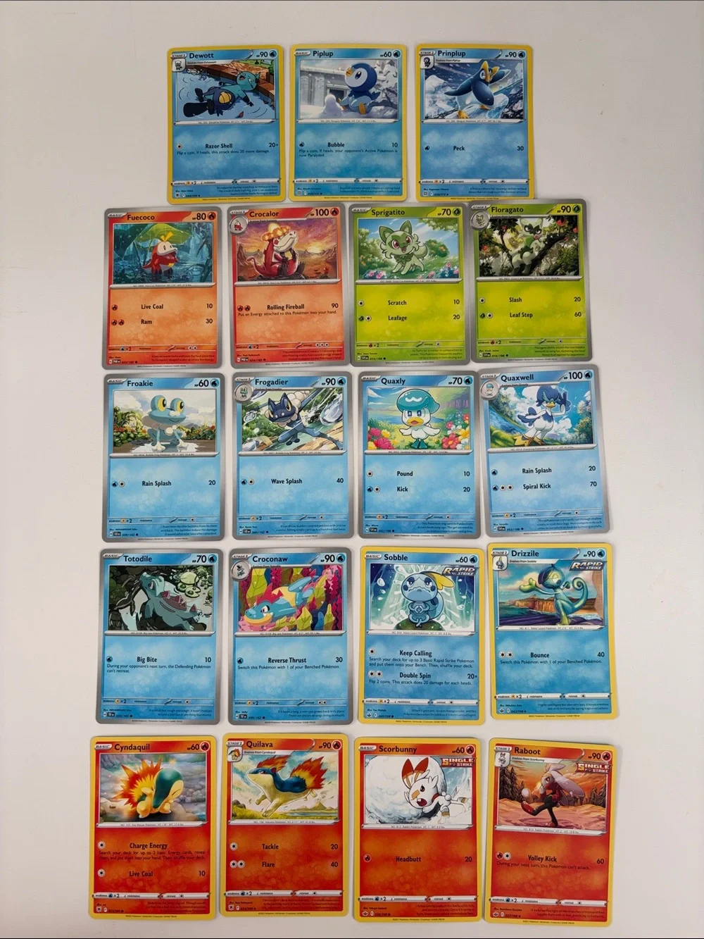 ⭐ Pokémon Starter Evolution Lot | Piplup Fuecoco Sprigatito Froakie Quaxly Sobbl